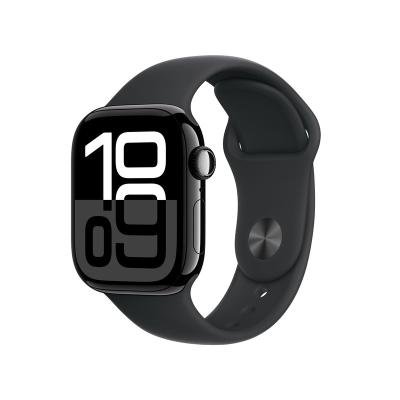 애플워치10_GPS 42mm 제트블랙 알루미늄 케이스_블랙스포츠밴드_MWWE3KHA