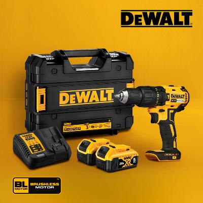 [디월트] 20V MAX 브러쉬리스 햄머드릴 드라이버 풀세트((배터리2개구성) DCD7781P2