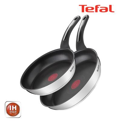테팔_ 팬&냄비 인덕션 스테인리스 스틸 뉴 이모션 2종세트 (프라이팬 24cm + 28cm)