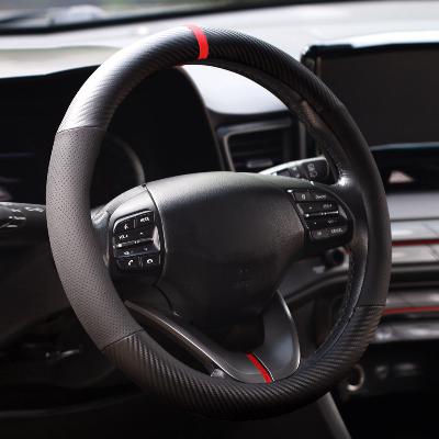 차량용 스포츠 핸들커버 가죽 타공 순정형