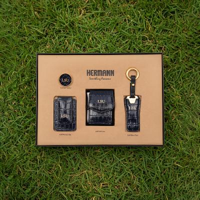 [특가]골프 4종 선물 세트 Ver 01 - Golf Premium Gift Set 이태리 천연 가죽 볼마커 머니클립 골프공
